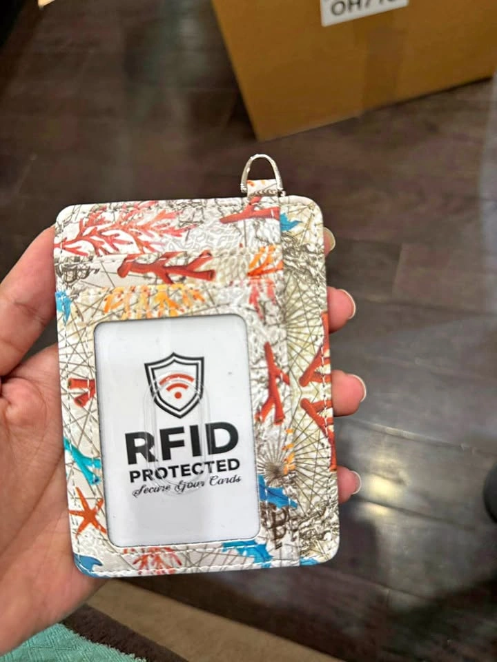 RFID Protected Card Holder with Coral Pattern