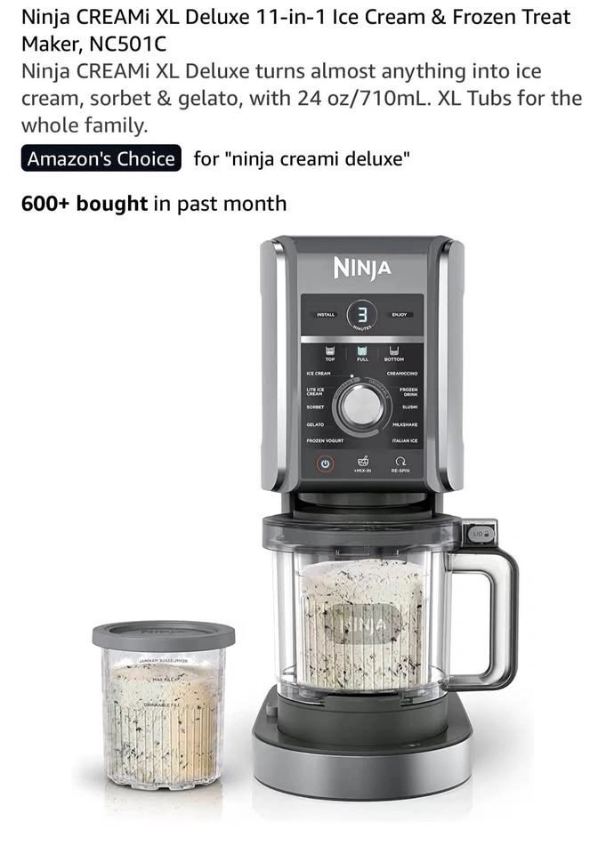 Ninja CREAMi XL Deluxe 11-in-1 Ice Cream Maker