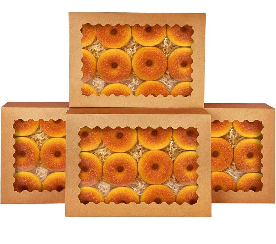 14x10x2.5 Inch Brown Bakery Boxes with Window