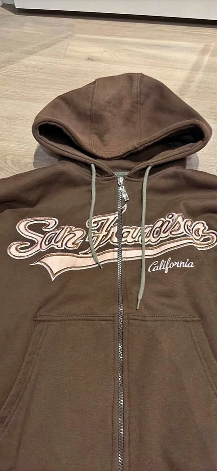 Boxy vintage San Francisco Zip-Up Hoodie