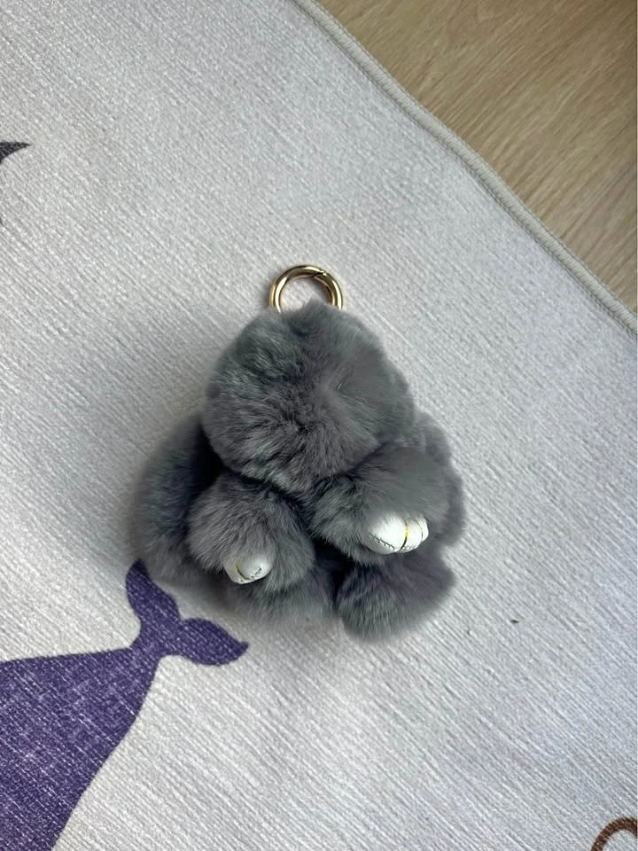 Dark/Light Grey Soft Bunny Keychain