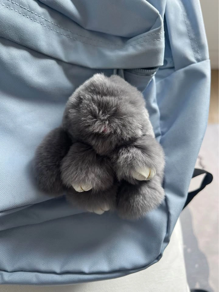 Dark/Light Grey Soft Bunny Keychain - photo 2
