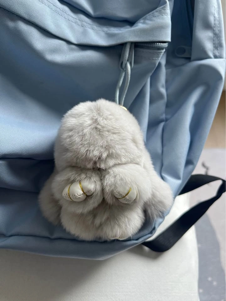 Dark/Light Grey Soft Bunny Keychain - photo 3