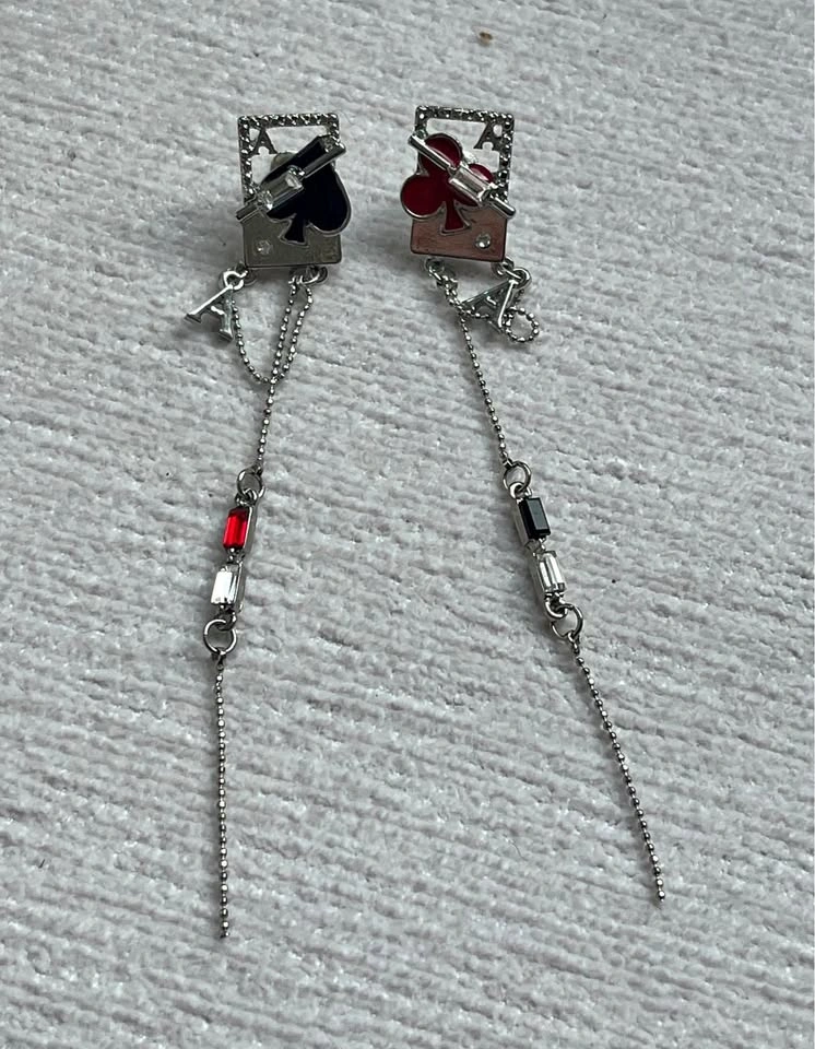 Dangling Poker Card Earrings