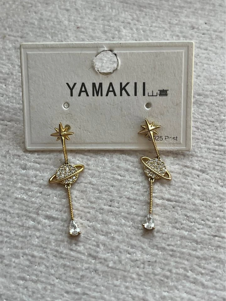 Gold Planet Earrings