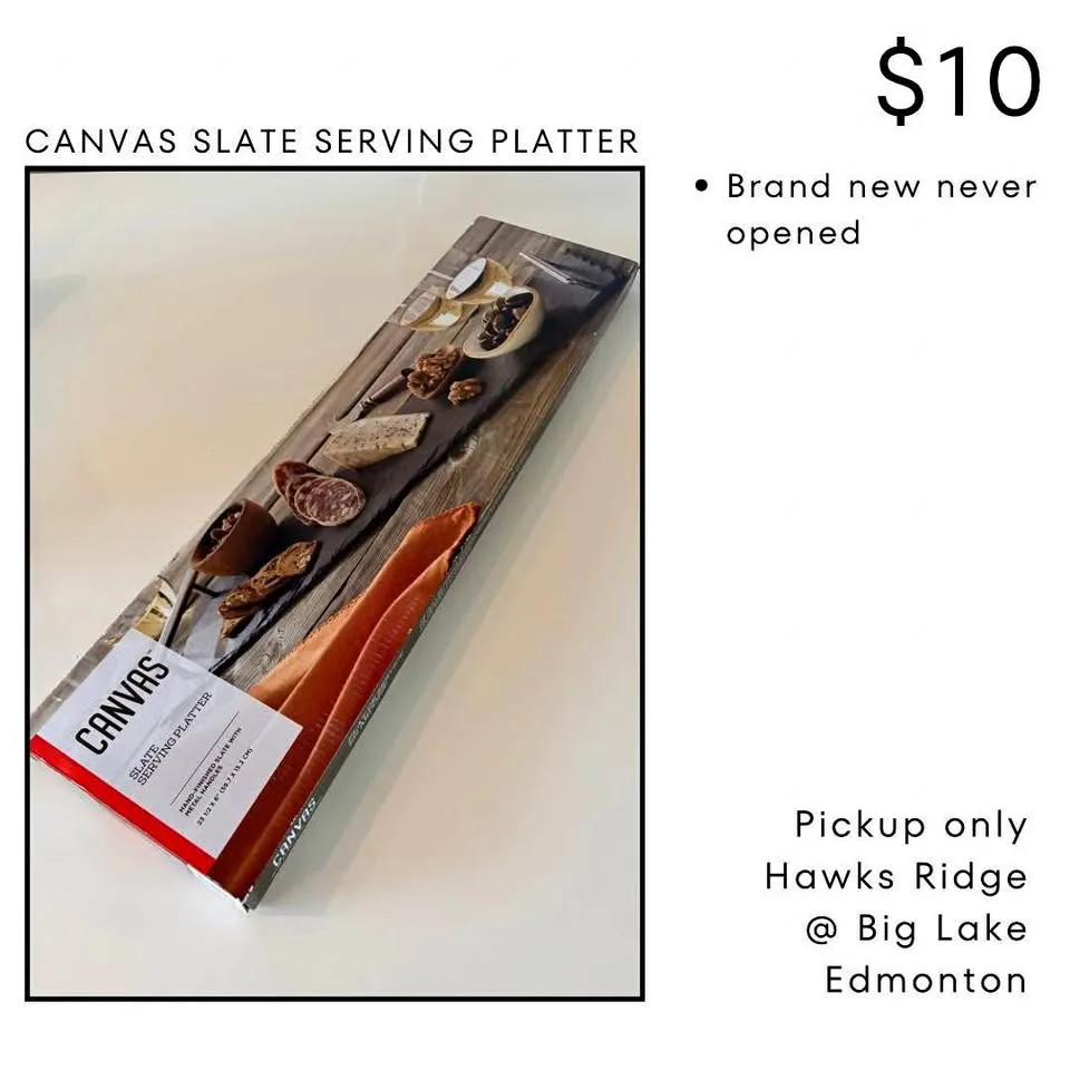 Canvas slate serving platter - Brand New Never Opened
