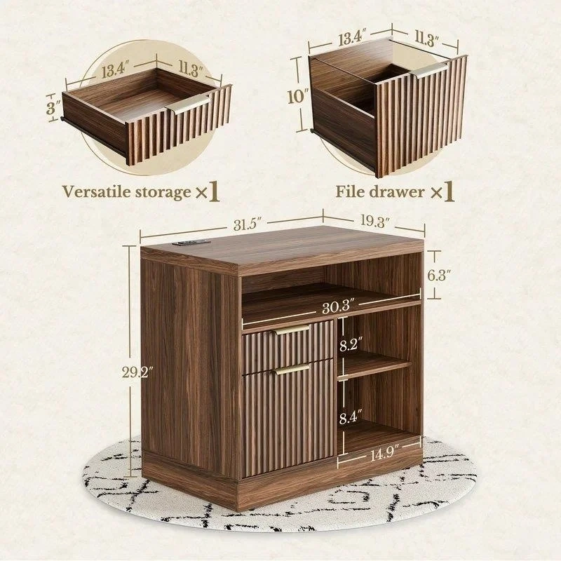 2-Drawer Wood File Cabinet - photo 5