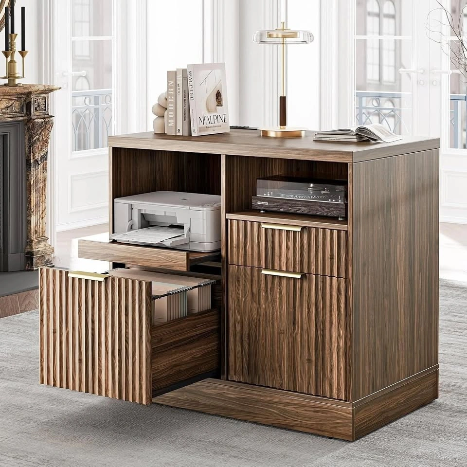 3-Drawer Wood File Cabinet