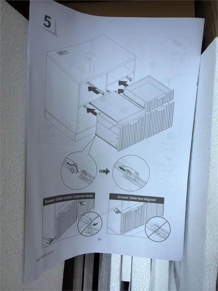 3-Drawer Wood File Cabinet - photo 3