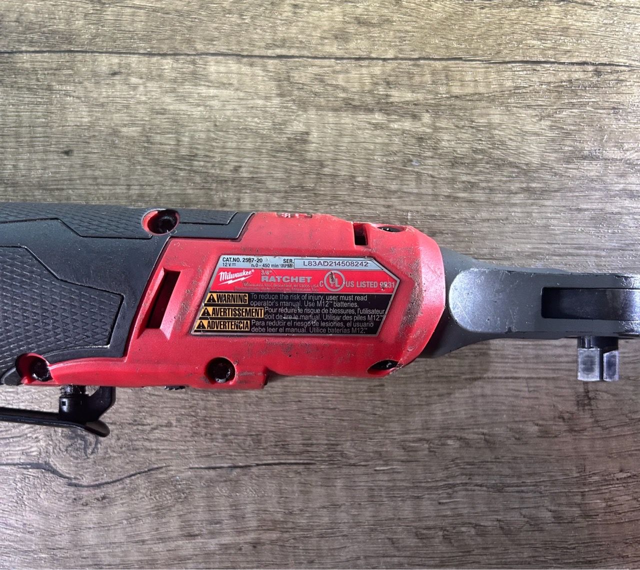 Milwaukee M12 3/8” High-Speed Ratchet with battery - photo 5