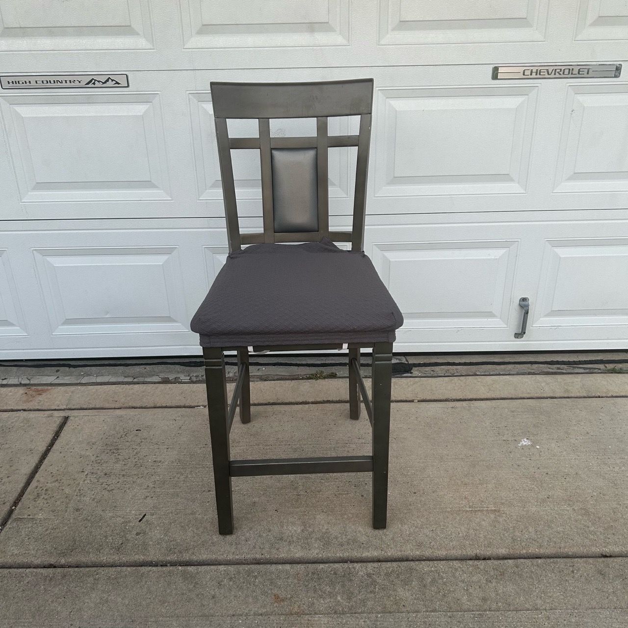Wooden Barstool with Backrest