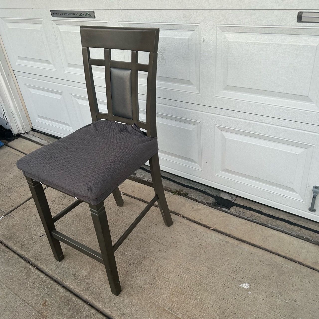 Wooden Barstool with Backrest - photo 2