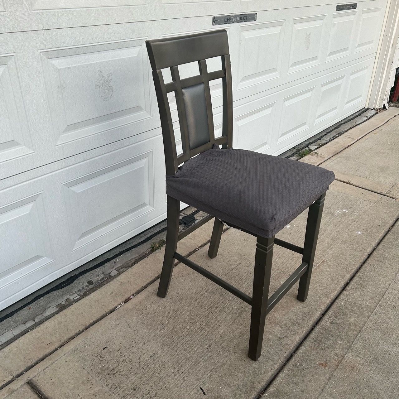 Wooden Barstool with Backrest - photo 3