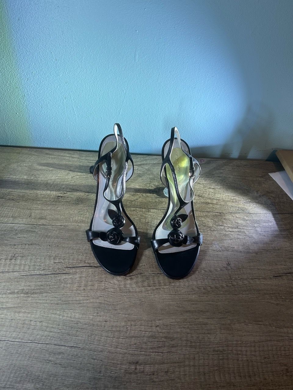 Sergio Rossi black Leather Slingback Heels - photo 2
