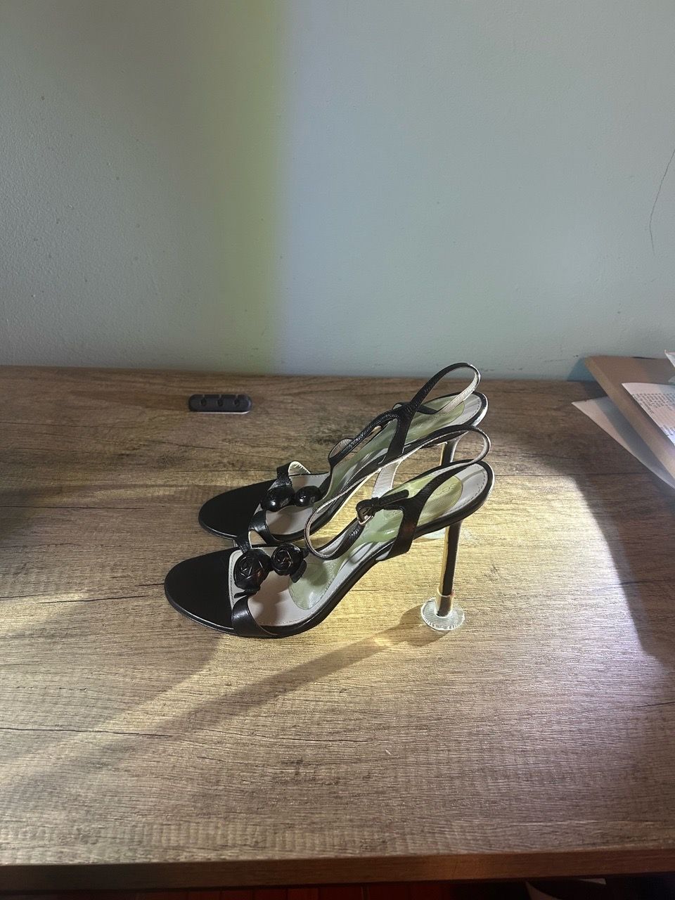 Sergio Rossi black Leather Slingback Heels - photo 4