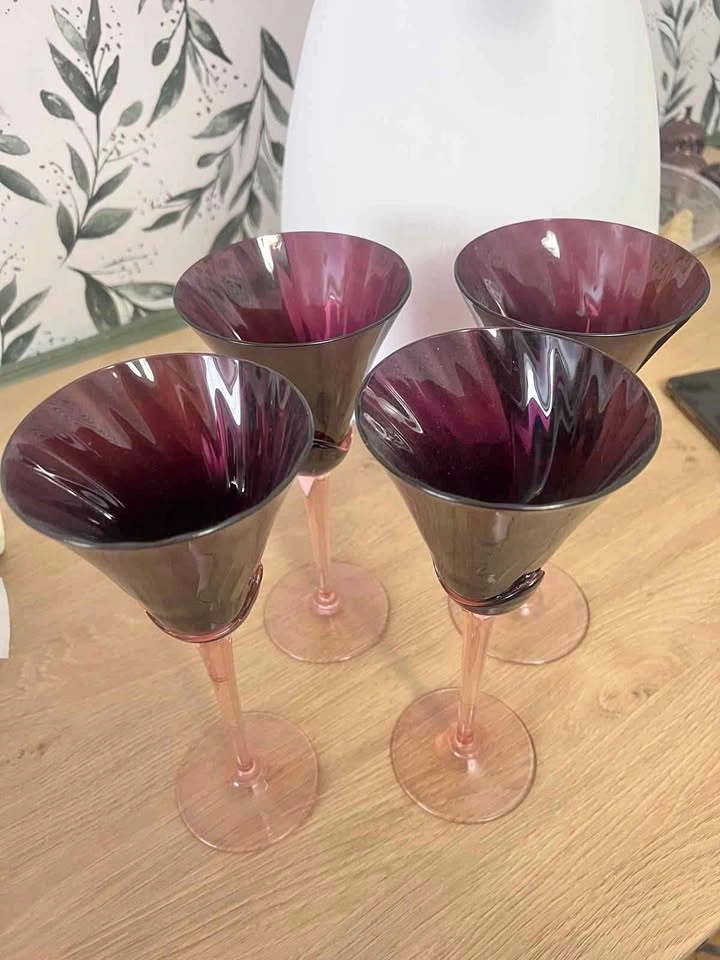 Vintage Mikasa Plum Blossom Wine Glasses