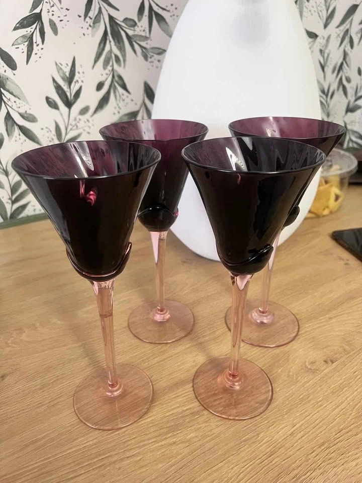 Vintage Mikasa Plum Blossom Wine Glasses - photo 3