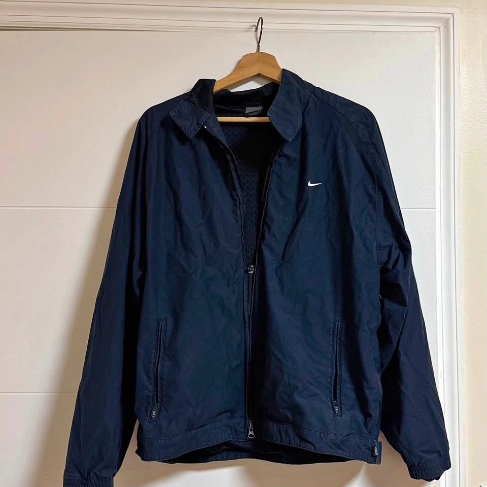 Nike Track Jacket Sz Large Navy Vintage Y2K Blue Pockets