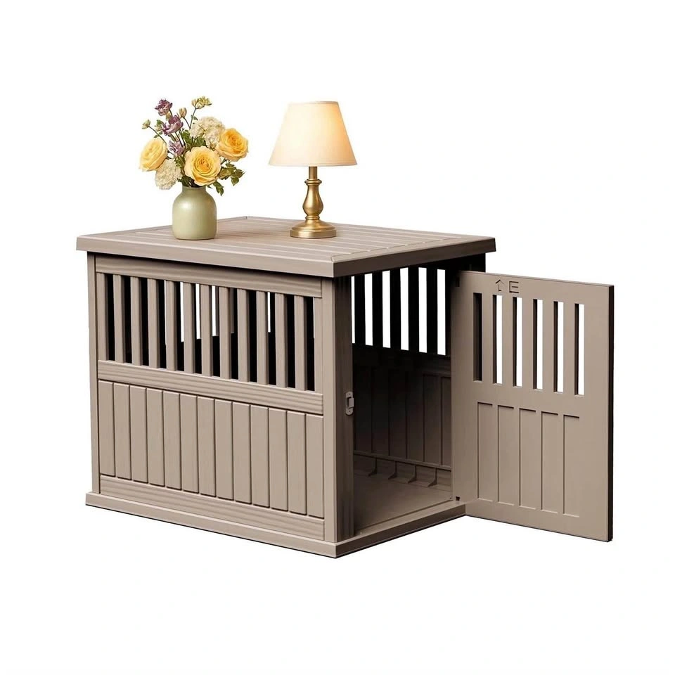 BN-Lockable Indoor/ outdoor Resin Dog Crate /End Table