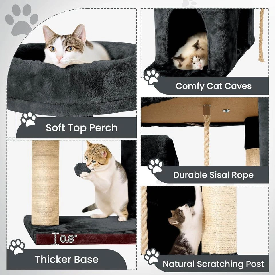 NEW-58.5inch Large Cat Tree Tower- Scratching Post - photo 4