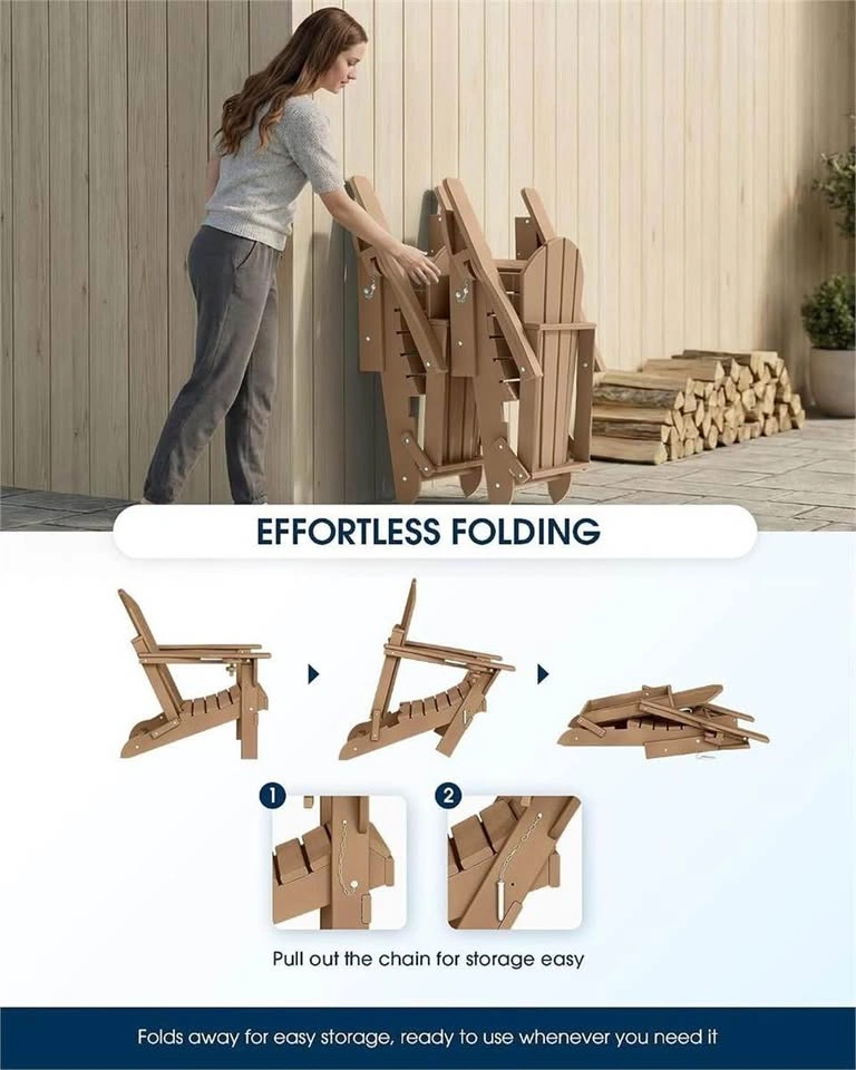 NEW-Folding HDPE Adirondack Weather Resistant Chair - photo 3