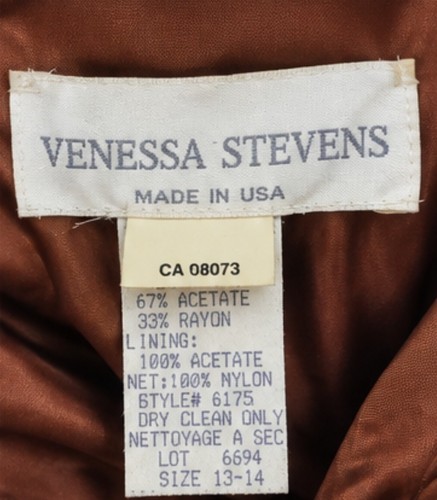 Vintage Venessa Stevens 90s Strapless Ball Gown Copper Bronze - photo 5