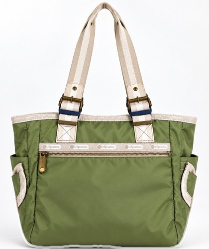 LeSportsac Artist In Residence Olive Green Tote Bag Y2K