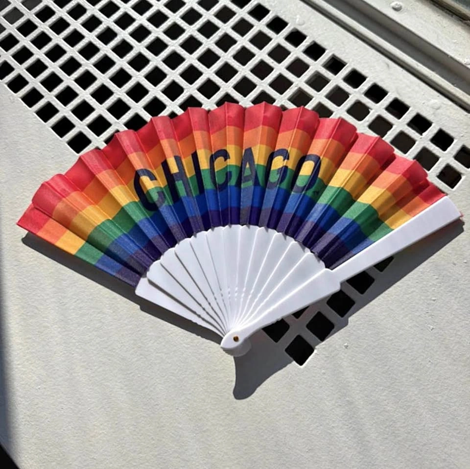 Chicago Rainbow Folding Fan