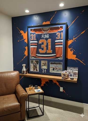 Framed Grant Fuhr Signed Jersey (PSA/DNA Authenticated) - photo 2