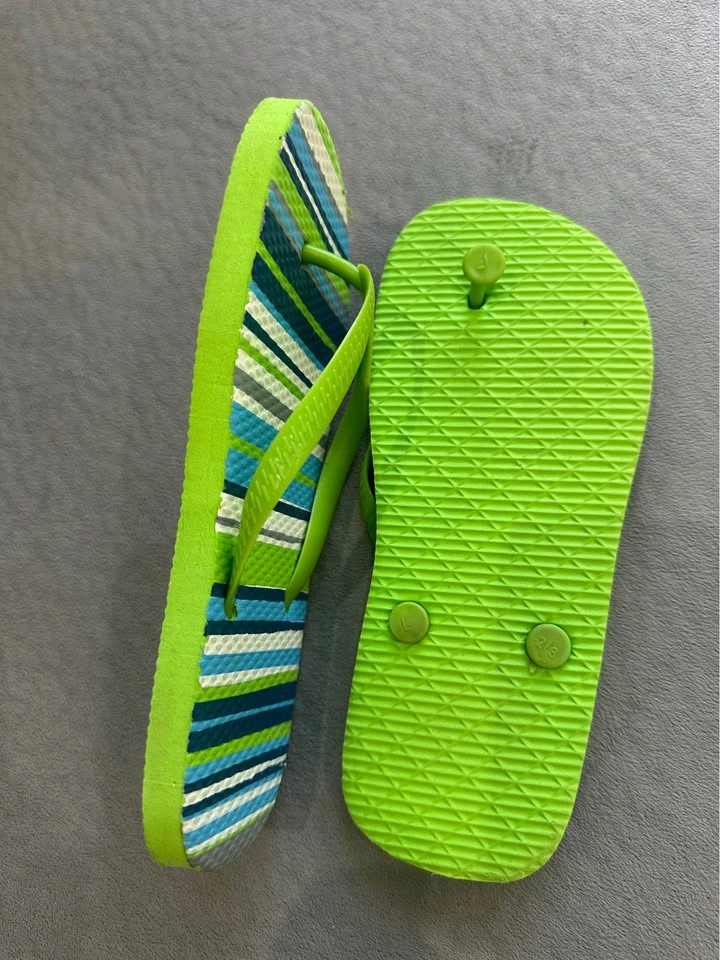Toddler Striped Green and Blue Flip Flops - photo 2