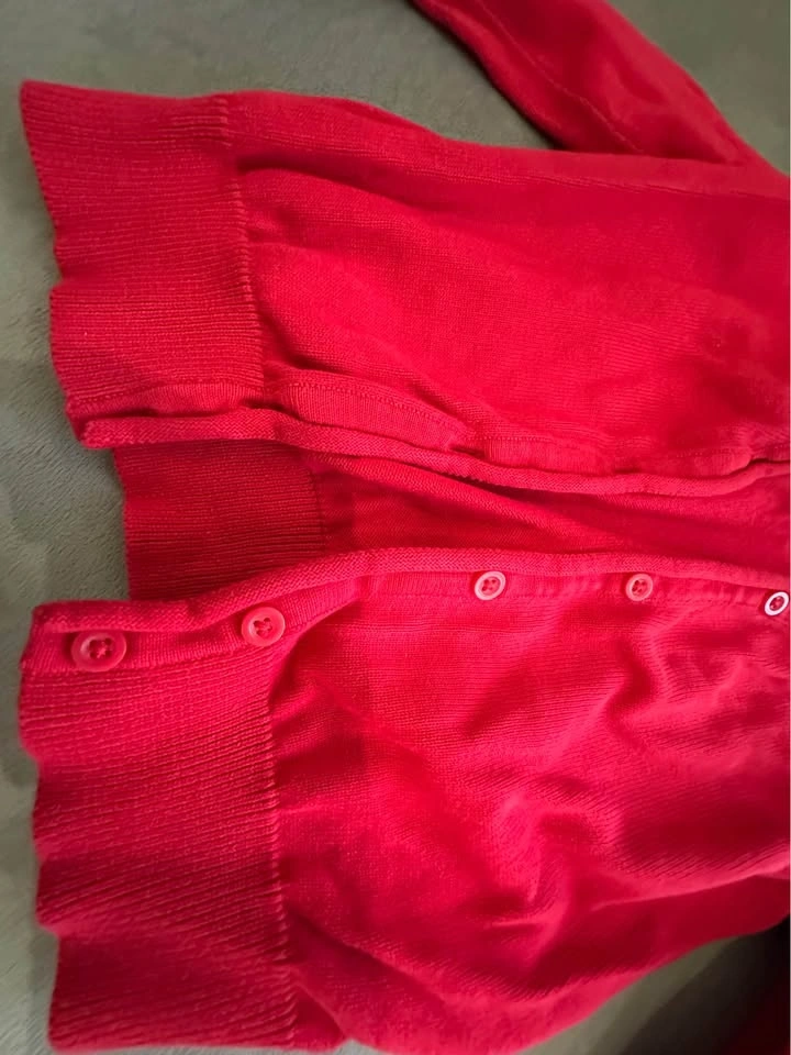 Toddler Red Long Sleeve Button-Up Cardigan - photo 2