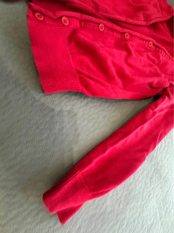Toddler Red Long Sleeve Button-Up Cardigan - photo 3