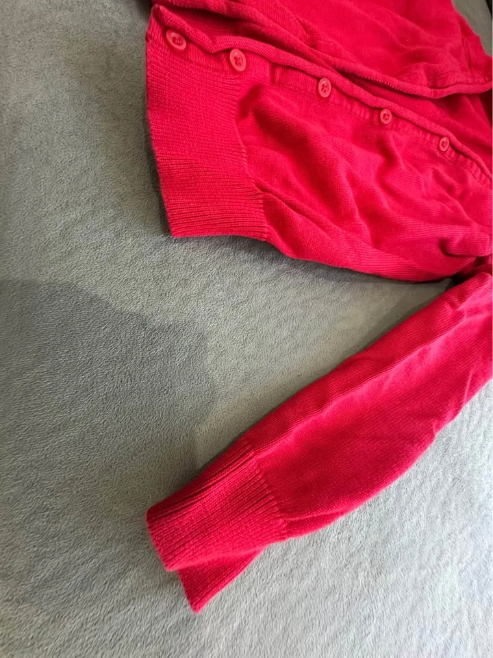Toddler Red Long Sleeve Button-Up Cardigan - photo 4