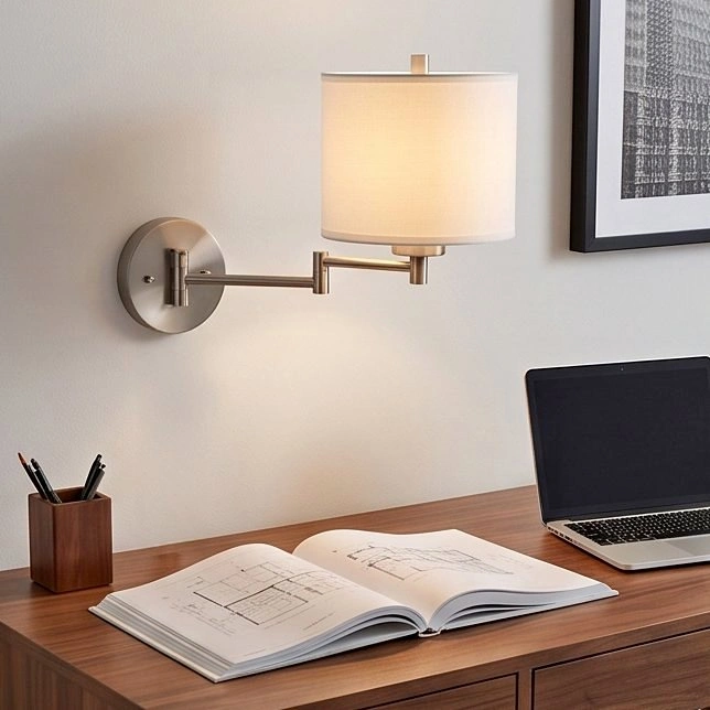 Elegant White Linen Wall Light