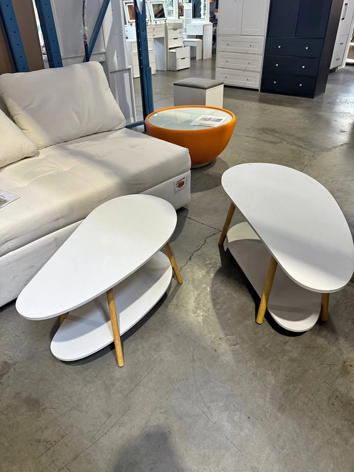 C5220 EDB050 White Oval Coffee Table – Simple Modern Design
