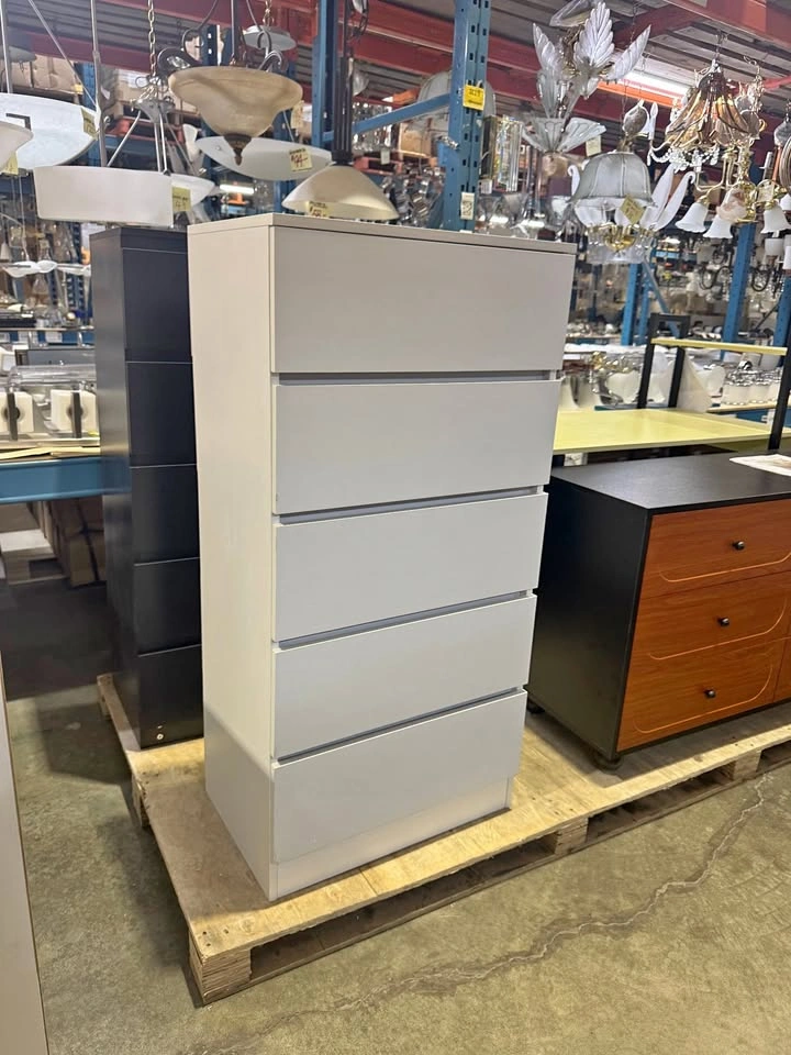 White Storage Chest with Multiple Drawers