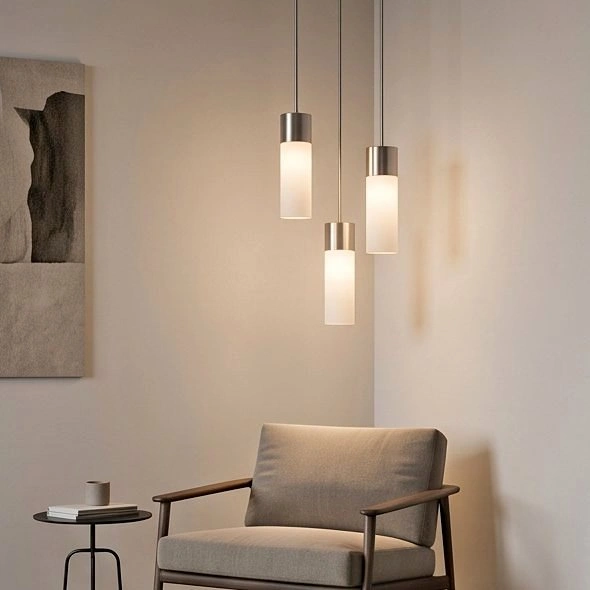 Elegant Frosted Glass Pendant Lamp for Bathroom Vanity