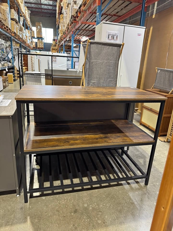 C5178 WCK014 Kitchen Island – Rustic Brown & Black $120