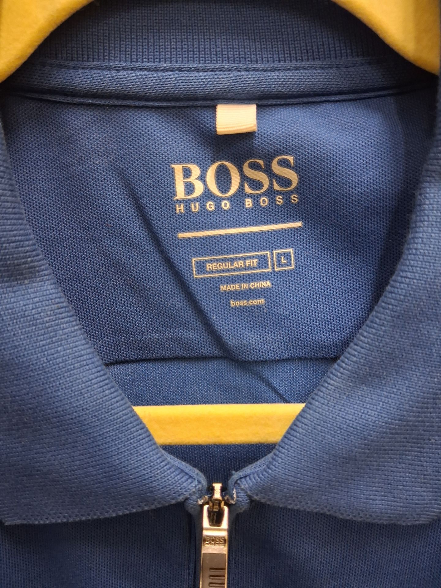 Hugo Boss Men's Blue Quarter-Zip Polo Shirt - photo 2