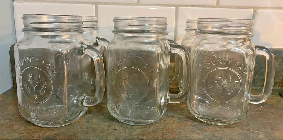 MASON JAR DRINK DISPENSER W/ 6 MUGS