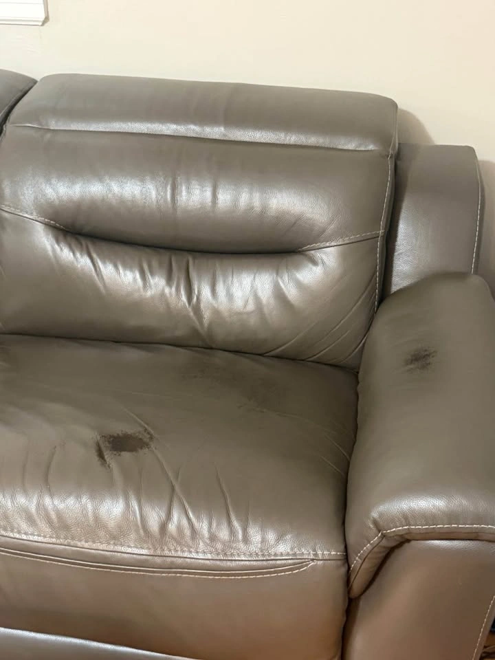 Gray Leather Power Reclining Sectional Sofa - photo 3