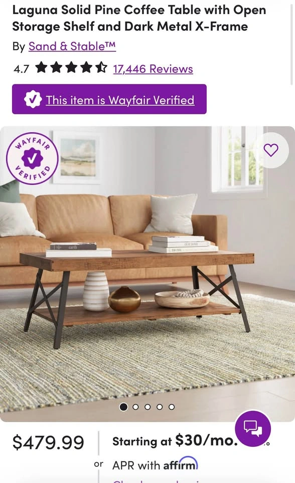 Solid wood coffee table - photo 5