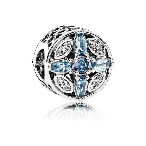 Authentic Pandora Patterns of Frost Blue Charm 791995NMBMX