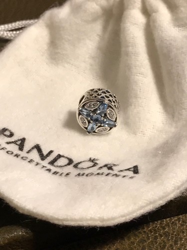 Authentic Pandora Patterns of Frost Blue Charm 791995NMBMX - photo 2