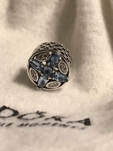 Authentic Pandora Patterns of Frost Blue Charm 791995NMBMX - photo 3
