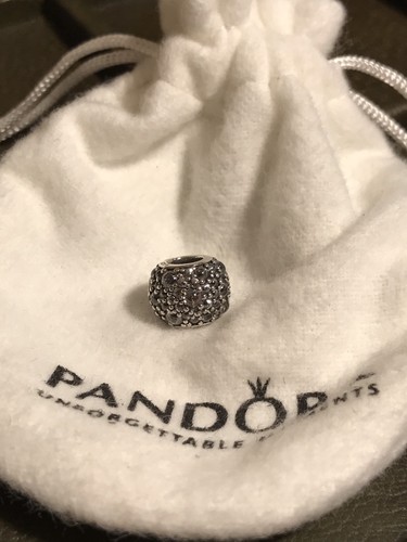 Authentic Pandora Shimmering Droplets, Clear CZ Charm - Sterling - photo 3