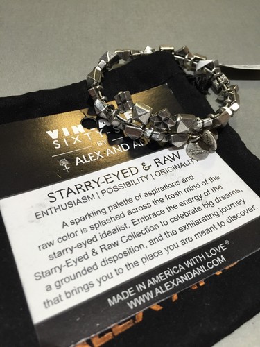 New Alex & Ani Studstruck Wrap Bangle - Silver Finish