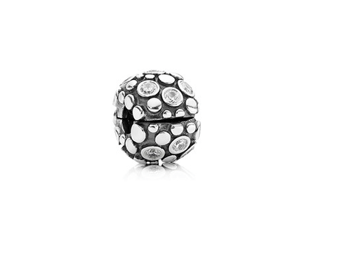 Authentic Pandora Clear Encore, Clear CZ Clip – 925 Sterling Sil