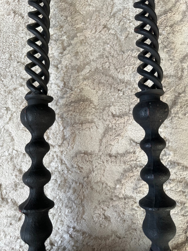 Pair of VTG large iron open barley twist candle holders. 25, 22” - photo 4