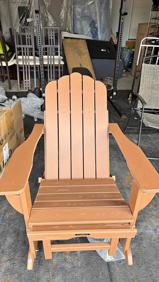 Ciokea Adirondack Glider Chair with Retractable Ottoman